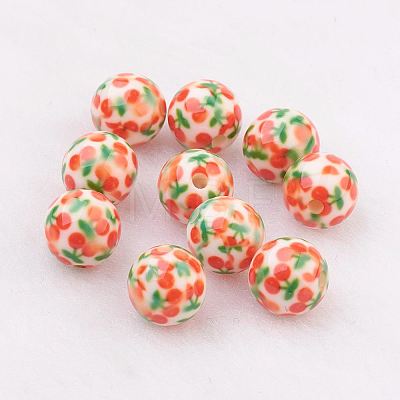 Spray Painted Resin Beads LS-GLAA-F049-A14-1
