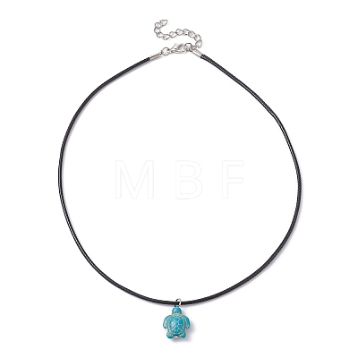 Synthetic Turquoise Pendant Necklaces NJEW-JN04531-01-1