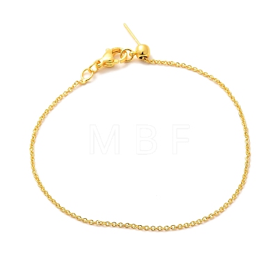 Brass Cable Chains Bracelets for Women BJEW-G735-09G-1