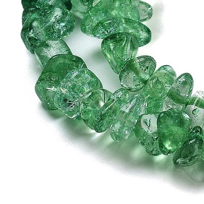 Transparent Crackle Glass Beads Strands GLAA-U004-01C-1