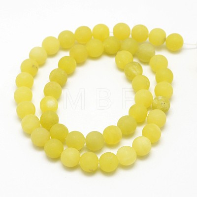 Natural Lemon Jade Round Beads Strands G-D677-8mm-1