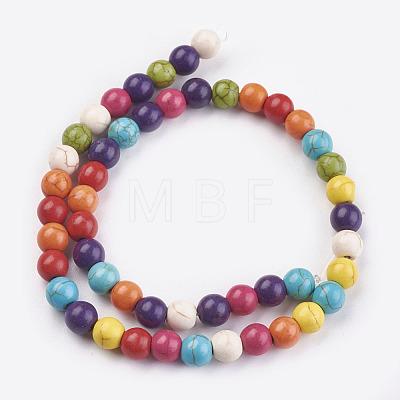 1 Strand Synthetic Turquoise Round Beads Strands X-TURQ-D039-M-1