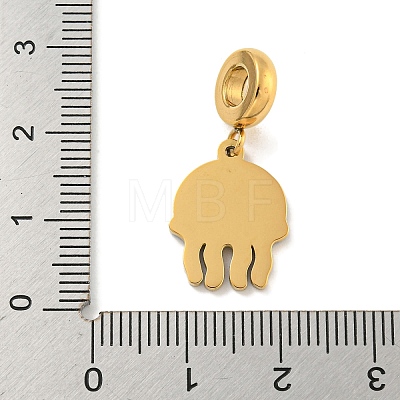 Ion Plating(IP) 304 Stainless Steel Enamel European Dangle Charms STAS-U005-33G-02-1