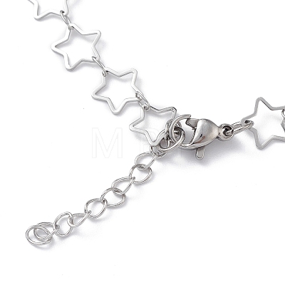 304 Stainless Steel Star Link Chain Anklets for Men Women X-STAS-B039-14P-1