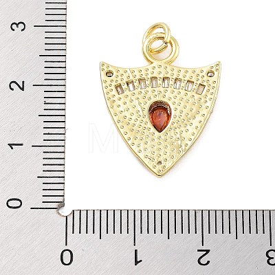 Rack Plating Brass Micro Pave Cubic Zirconia Pendants KK-Z071-68G-1