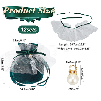  12Pcs Velvet Jewelry Drawstring Gift Bags TP-NB0001-30B-1