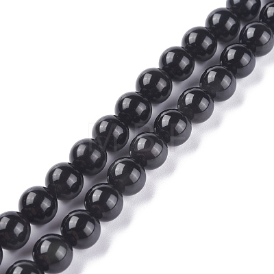 Natural Obsidian Bead Strands GSR10mmC132-1