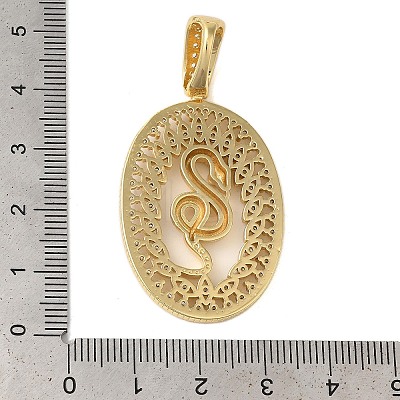 Rack Plating Brass Micro Pave Clear Cubic Zirconia Pendants KK-C067-09G-01-1