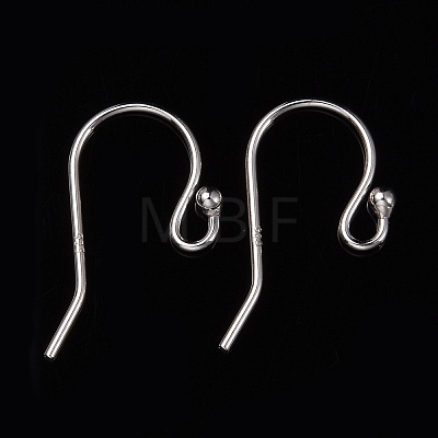 Rhodium Plated 925 Sterling Silver Earring Hooks STER-I005-49P-1