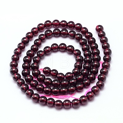 Mozambique Import Natural Grade AAAA Garnet Round Beads Strands G-E300-AAAA-4mm-1