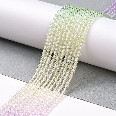 Transparent Gradient Color Glass Beads Strands GLAA-G101-2mm-03-1