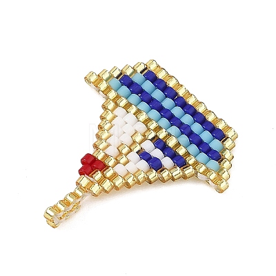Nautical Glass Seed Beaded Pendants PALLOY-MZ01439-01-1