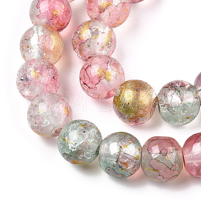 Baking Painted Crackle Glass Bead Strands X1-DGLA-R053-03K-1