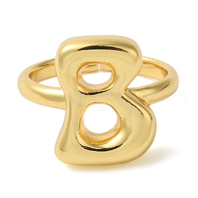 Initials Brass Open Cuff Ring for Women RJEW-N046-02B-G-1