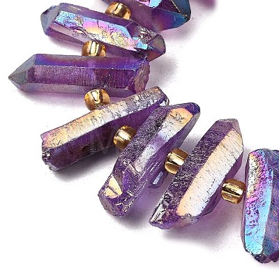 Electroplated Natural Quartz Crystal Beads Strands G-F800-F17-1