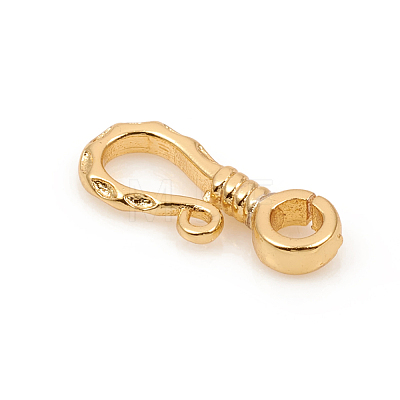 Brass S-Hook Clasps X-KK-G395-02G-1