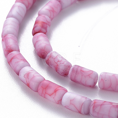 Opaque Baking Painted Crackle Glass Beads Strands FGLA-T004-01C-1