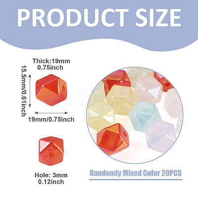 20Pcs UV Plating Opaque Acrylic Imitation Jelly Beads OACR-TADJ0001-09B-1