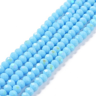 Electroplate Opaque Solid Color Glass Beads Strands EGLA-A044-P3mm-L08-1