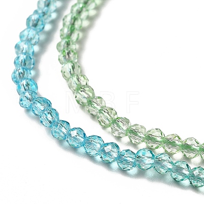 Transparent Gradient Color Glass Beads Strands GLAA-H021-01B-24-1