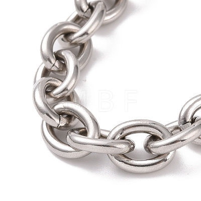 304 Stainless Steel Chunky Cable Chains Bracelet for Men Women BJEW-G618-04P-B03-1