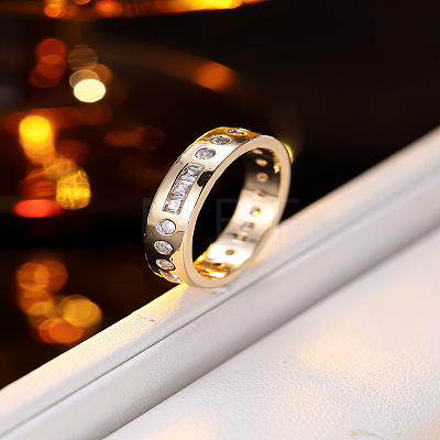 Brass Pave Clear Cubic Zirconia Finger Rings for Women WG988A2-01-1