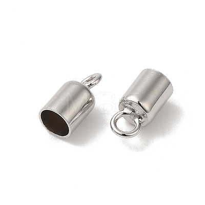 Rhodium Plated 925 Sterling Silver Cord Ends STER-P055-02C-P-1