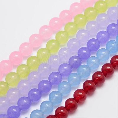 Natural & Dyed Malaysia Jade Bead Strands G-A146-8mm-A-1