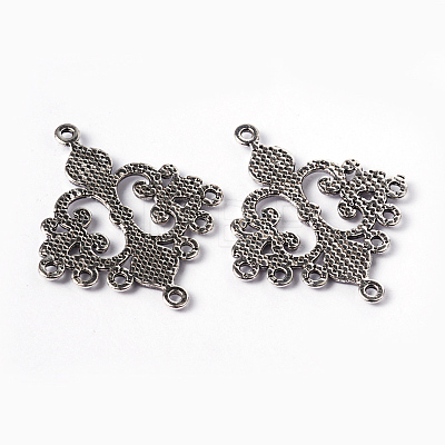 Antique Silver Tibetan Style Rhombus Chandelier Component Links for Dangle Earring Making X-EA9734Y-NF-1