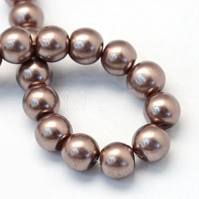 Baking Painted Pearlized Glass Pearl Round Bead Strands HY-Q003-10mm-78-1