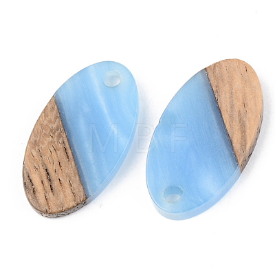 Opaque Resin & Walnut Wood Pendants RESI-S389-041A-C01-1