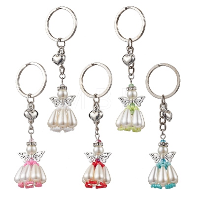 Acrylic Imitation Pearl Keychain KEYC-MZ00030-1