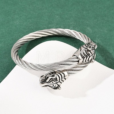 304 Stainless Steel Bangles for Men Women BJEW-H631-05A-AS-1
