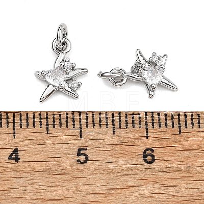 SHEGRACE Brass Micro Pave Clear Cubic Zirconia Charms XGRQ2O889-419P-1