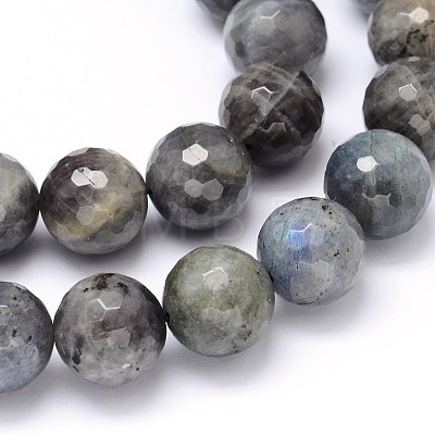 Natural Labradorite Round Bead Strands G-O094-06-16mm-1