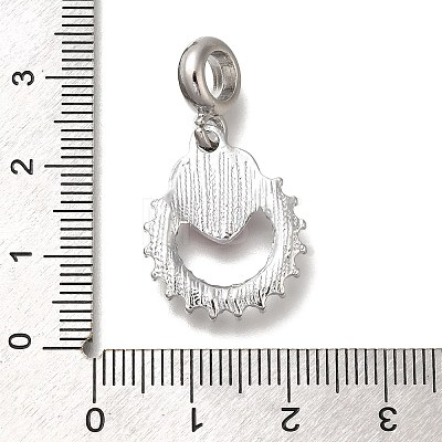 Rack Plating Alloy Crystal Rhinestone European Dangle Charms PALLOY-P307-11B-P-1