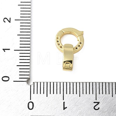 Brass Micro Pave Clear Cubic Zirconia Fold Over Clasps KK-P290-15G-1