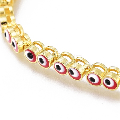 Evil Eye Brass Enamel Slider Bracelets BJEW-H531-01A-G-1