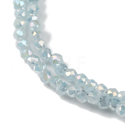 Transparent Electroplate Glass Beads Strands EGLA-H107-01A-B08-1