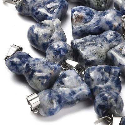 Natural Blue Spot Jasper Pendants G-B127-08P-02-1