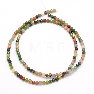 Natural Indian Agate Round Beads Strands X-G-N0166-23-3mm-1