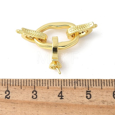 Brass Pave Clear Cubic Zirconia Fold Over Clasps KK-M320-07G-1