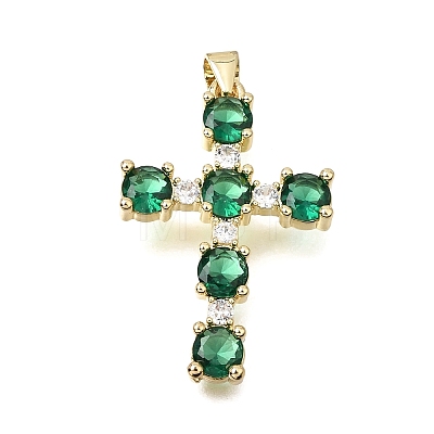 Brass Pave Cubic Zirconia Pendants CU-CBAE7DF-11G-B-1
