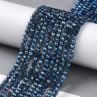 Electroplate Transparent Glass Beads Strands GLAA-H021-01B-FR05-1