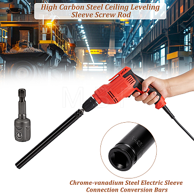 1Pc High Carbon Steel Ceiling Leveling Sleeve Screw Rod AJEW-WA0004-17-1