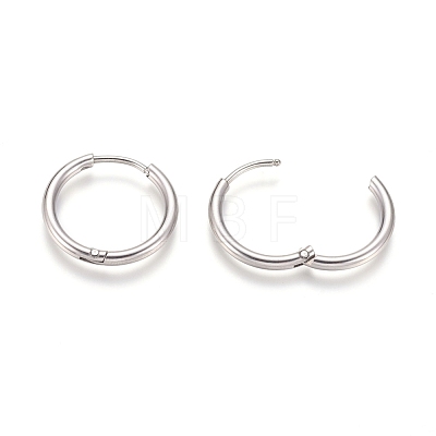 202 Stainless Steel Huggie Hoop Earrings X-EJEW-F111A-19mm-P-1