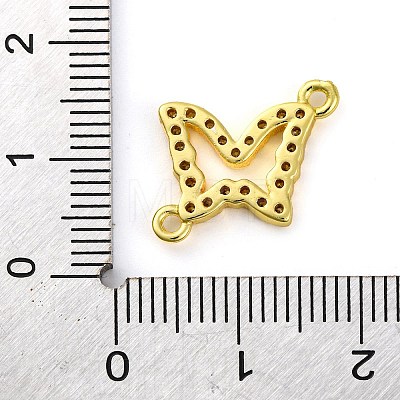 Brass Micro Pave Clear Cubic Zirconia Butterfly Links Connector Charms KK-A230-03C-G-1