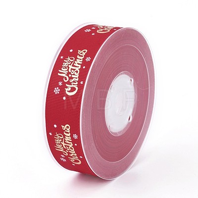Polyester Grosgrain Ribbon for Christmas SRIB-P013-D02-1
