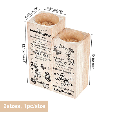 Wooden Candle Holder AJEW-WH0257-009-1