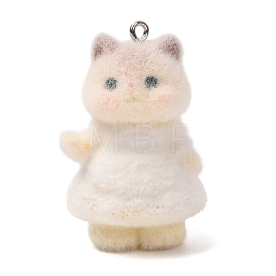 Anmial Theme Flocking Opaque Resin Pendants RESI-G130-01H-1